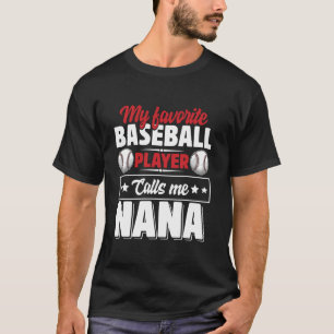 Camiseta Meu jogador de beisebol favorito me chama de mãe d