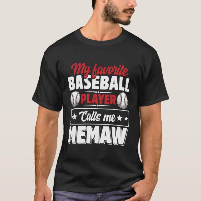 Camiseta Meu Jogador De Beisebol Favorito Me Chama De Mãe D (Frente)
