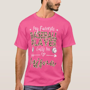 Camiseta Meu jogador de beisebol favorito me chama de Mima 