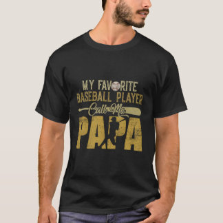 Camiseta Meu Jogador De Beisebol Favorito Me Chama De Papai