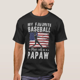 Camiseta Meu Jogador de Beisebol Favorito Me Chama de Papaw