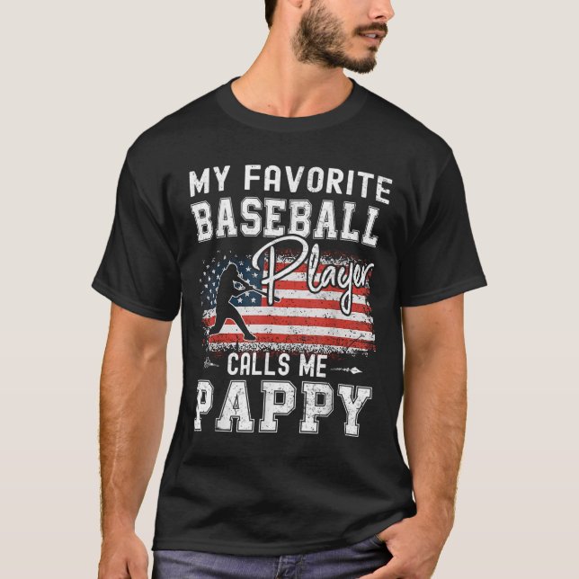 Camiseta Meu Jogador De Beisebol Favorito Me Chama De Pappy (Frente)