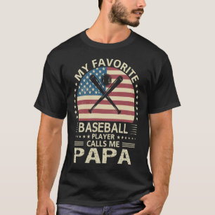 Camiseta Meu jogador de beisebol favorito me chama de sinal