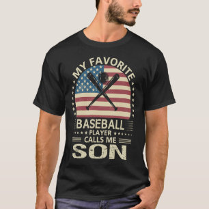 Camiseta Meu jogador de beisebol favorito me chama de SON U