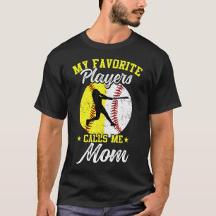 Camiseta Meu Jogador de Beisebol Softbol Favorito Me Chama