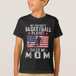 Camiseta Meu Jogador De Bysketbyll Favorito Me Chama Mãe