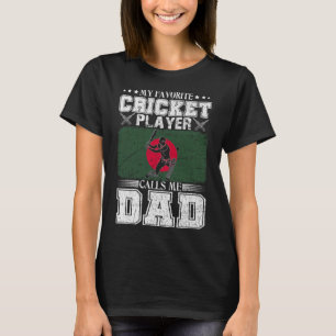 Camiseta Meu jogador de críquete favorito me chama de pai N