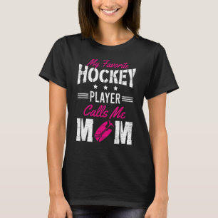Camiseta Meu jogador de hóquei favorito me chama de pai da