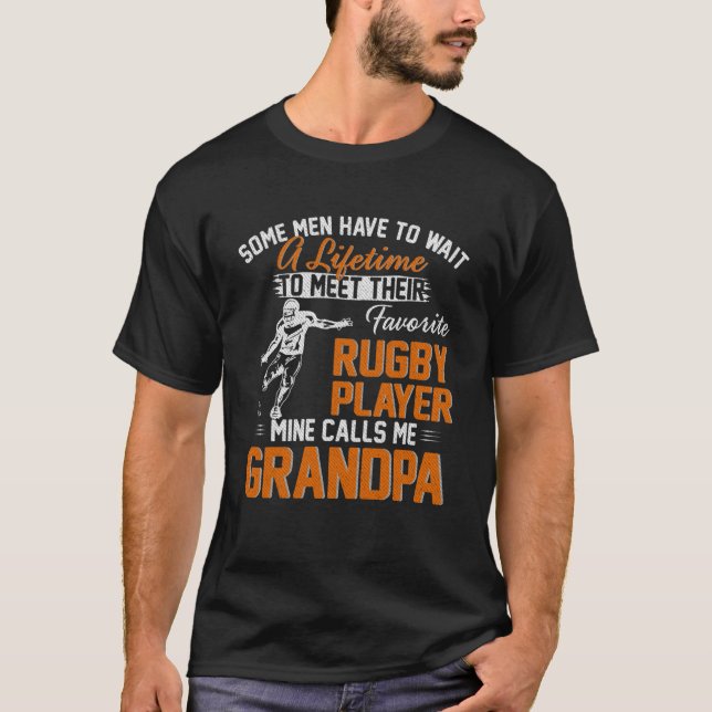 Camiseta Meu Jogador De Rugby Favorito Me Chama De Avô Para (Frente)