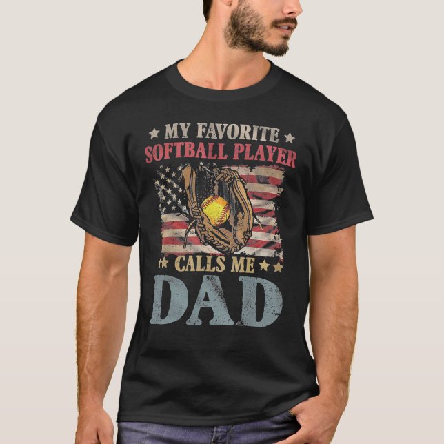 Camiseta Meu Jogador De Softball Favorito Me Chama De Ameri (Frente)