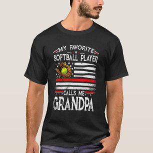 Camiseta Meu Jogador De Softball Favorito Me Chama De Avô A