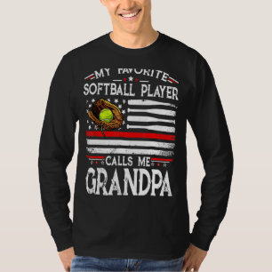 Camiseta Meu Jogador De Softball Favorito Me Chama De Avô A