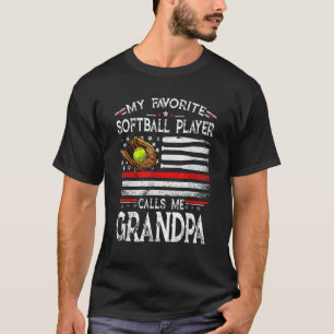 Camiseta Meu Jogador De Softball Favorito Me Chama De Avô A