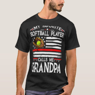 Camiseta Meu Jogador De Softball Favorito Me Chama De Avô A