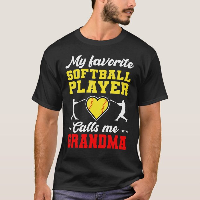 Camiseta Meu Jogador De Softball Favorito Me Chama De Avó M (Frente)