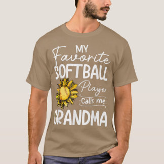 Camiseta Meu Jogador De Softball Favorito Me Chama De Avó S