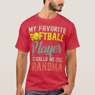 Camiseta Meu Jogador De Softball Favorito Me Chama De Avó V