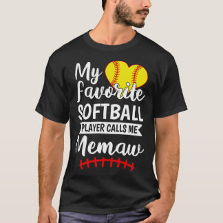 Camiseta Meu Jogador De Softball Favorito Me Chama De Memaw