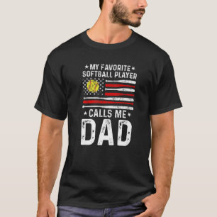 Camiseta Meu Jogador de Softball Favorito Me Chama De Pai P