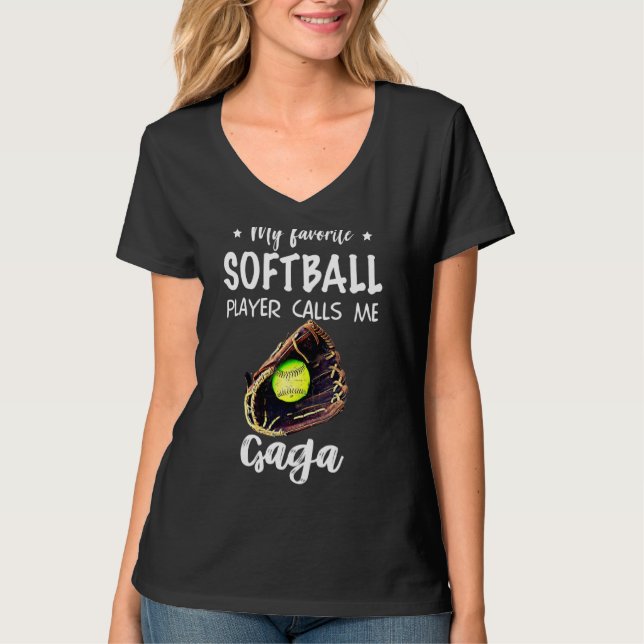 Camiseta Meu jogador de softball Gaga me chama de babá da m (Frente)