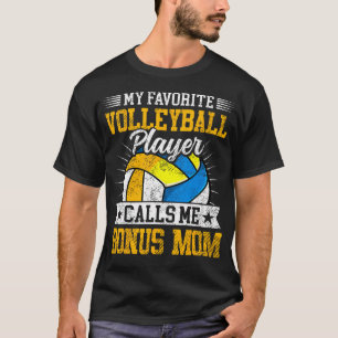 Camiseta Meu Jogador de Volei Favorito Me Chama de Mãe Bônu