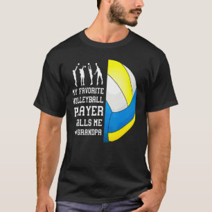 Camiseta Meu Jogador De Voleibol Favorito Me Chama Avô