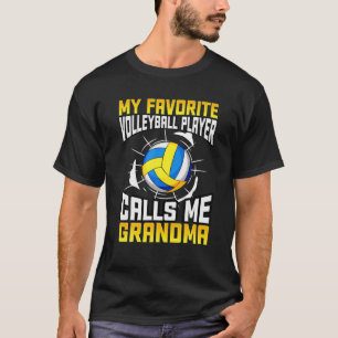 Camiseta Meu Jogador De Voleibol Favorito Me Chama De Avó