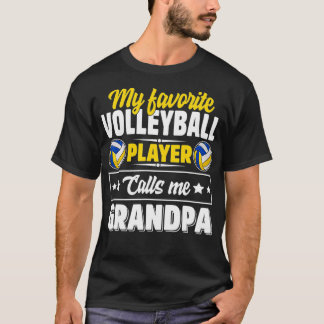Camiseta Meu Jogador De Voleibol Favorito Me Chama De Vovô 