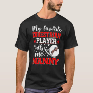 Camiseta Meu Jogador Equestre Favorito Me Chama De Avó Mulh