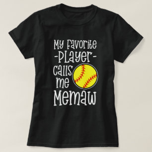 Camiseta Meu jogador favorito chama-me jogo de softball de