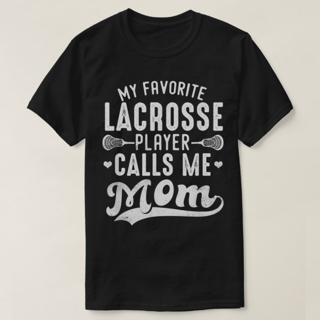 Camiseta Meu jogador favorito de lacrosse me chama de mãe (Frente do Design)