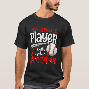 Camiseta Meu Jogador Favorito Me Chama De Avó Baseball Moth