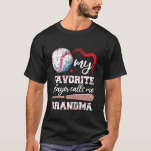 Camiseta Meu Jogador Favorito Me Chama de Vovó Beisebol Fem