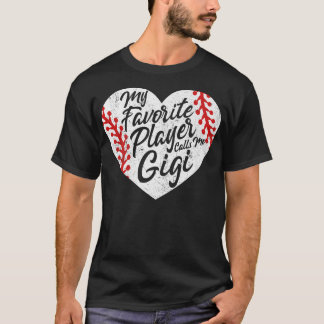 Camiseta Meu Jogador Favorito Me Chama Gigi Baseball Heart
