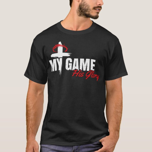 Camiseta Meu Jogo Sua Glória Jesus Atleta Cristão Presente (Frente)