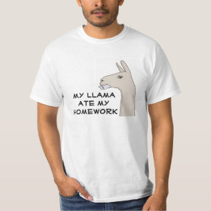 Camiseta "Meu lama comeu T-Camisa dos meus trabalhos de