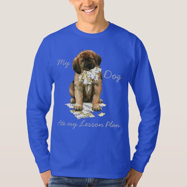 Camiseta Meu Leonberger Ate Meu Plano De Lição (Frente)