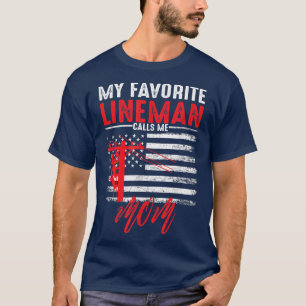 Camiseta Meu Lineman Favorito Me Chama Mãe Fl Americano Eng