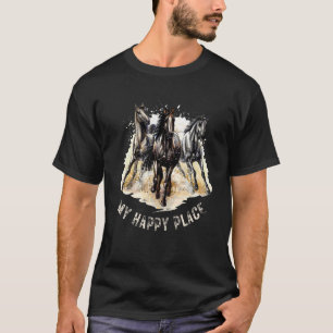 Camiseta Meu Local Feliz Cavalgada Equestre Cavalo