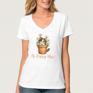Camiseta Meu Lugar Feliz, Gato de Jardim