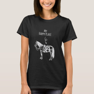 Camiseta Meu Lugar Feliz Pôr Cavalo Passando Cavalo Equador