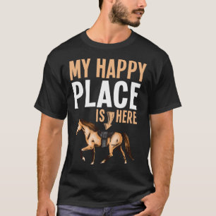 Camiseta Meu Lugar Feliz Pôr Cavalo Passando Cavalo Equador
