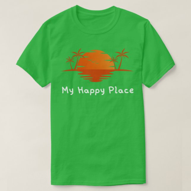 Camiseta Meu Lugar Feliz, Sunset (Frente do Design)