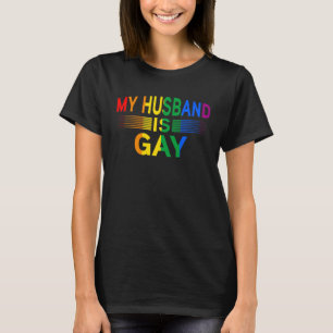 Camiseta Meu marido é gay mês de Direitos Humanos Orgulhoso