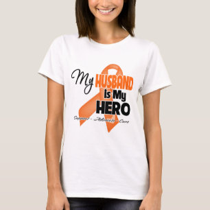 Camiseta Meu marido é meu herói - leucemia