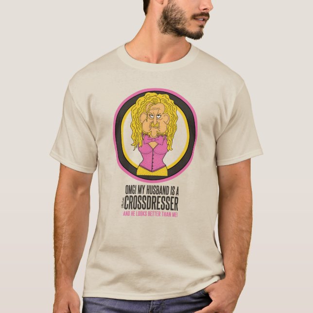 Camiseta Meu marido é um desenho engraçado de cruzado (Frente)