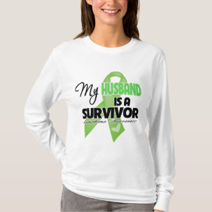 Camiseta Meu marido é um sobrevivente - linfoma