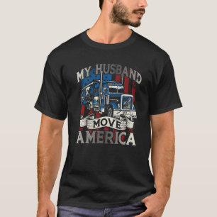Camiseta Meu marido mexe com o motorista americano Semi Tru