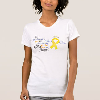 Camiseta Meu marido um anjo - cancer de bexiga
