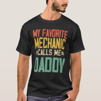 Camiseta Meu Mecânico Favorito Me Chama De Retrô De Pai Vin